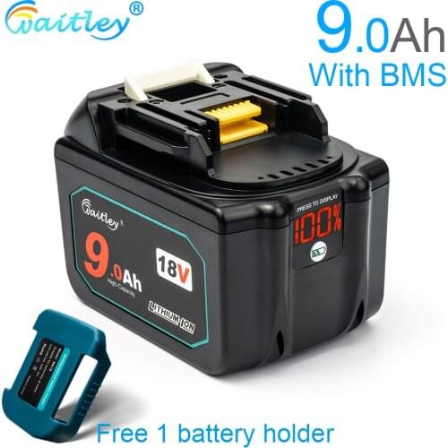 Waitley 18V 9.0Ah Battery for Makita Power Tool BL1830 BL1840 BL1850 BL1860 1890 18 v 18Volt 9000mAh Lithium-Ion Replacement 9A