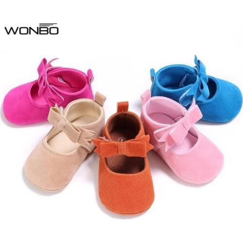 WONBO Baby Girl Shoes PU Suede Moccasins Spring Autumn Shoe Princess Mary Jane Shoes First Walkers Crib Bebe Prewalkers