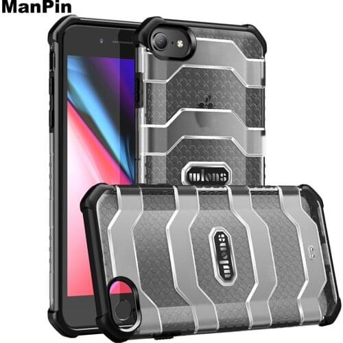 For iPhone 8 7 Plus SE Back Cover Mobile Phone Case Screen Glass Protection TPU PC Cell Shell Drop-Proof Anti Dust Heavy Duty