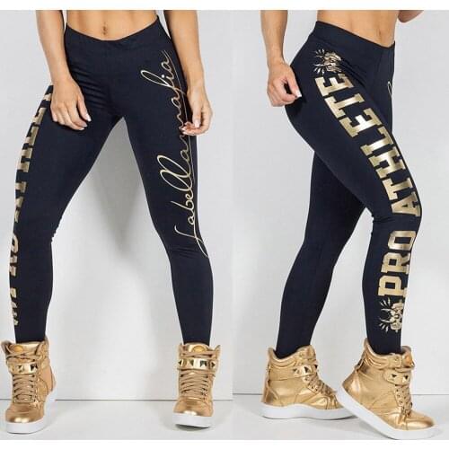 40# Women Sports Gym Leggings Sweatpants Mid Waist Letter Printing Pants Hip Lift Fitness Elastic Leggings Push Up Workout Pants