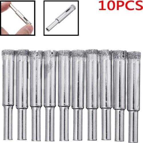 10 pcs 8mm Diamond Coated Hole Saw Drill Bit For Wood Plastic Sheeting Glass Drilling Tile Ceramic Marble Porcelain Power Tools
