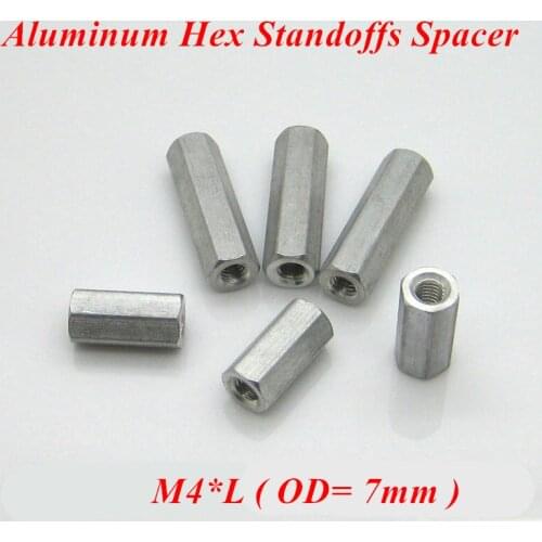 10pcs M4 Hex Aluminum Standoff Spacer For RC Parts aluminum Rods Screws Hex Aluminum Pillar M4*12/15/20/25/30/35/40/45/50/60