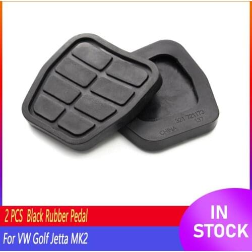 2 PCS Black Rubber Pedal 321721173 C44 CLUTCH Brake Pads For VW Golf Jetta MK2 Car Styling Sport Fuel Brake Dead Pedals Cover