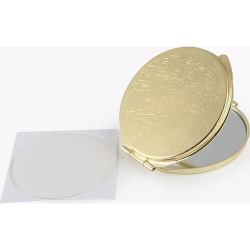 20 pieces/lot Gold Compact Mirror Blank Magnifying Dia 51mm Pocket Mirror +Epoxy Sticker DIY set 18032-1 Small Trail Order