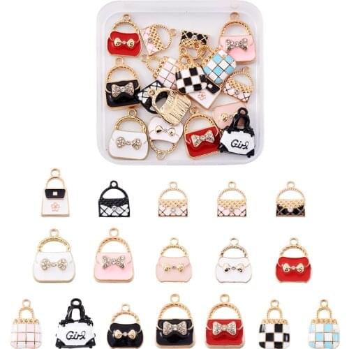 30pcs/Box Mix Shape Dress/Shoes/Clothes/Handbag Alloy Enamel Pendants for jewelry making DIY Bracelet Necklace Decor Accessories