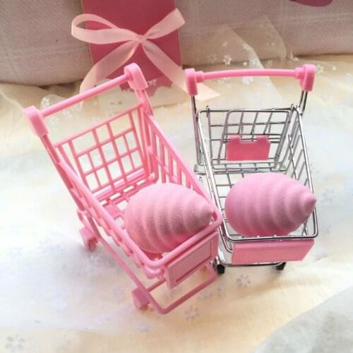 50pcs Mini Supermarket Shopping Trolley Phone Holder Office Desk Eco-Friendly Shopping Cart Toy Handcart Storage Basket ZA6217