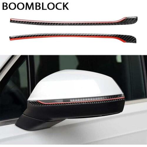 Carbon Fiber Car Accessories Interior Rearview Mirror Anti-collision Strip Cover Sticker For Audi Q7 SQ7 4M 2016 2017 2018 2019