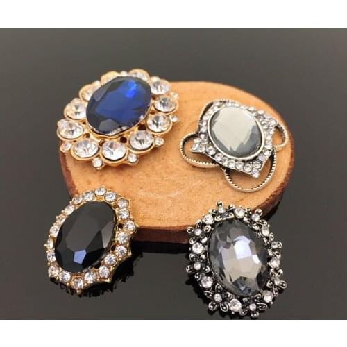 Free Shipping Wholesale 40pcs/lot Rhinestone Flatback Button For Hair Flower Wedding Invitation HAZH007