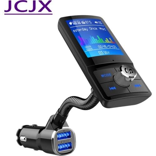 Color Screen FM Transmitter Car MP3 Wireless Bluetooth Hands free Car Kit with QC 3.0 Dual USB Car Charger Support TF & U Disk