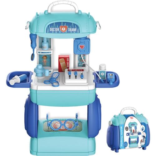 Children Pretend Play Toy Doctor Health Simulation Medical Toy Inclined Shoulder Bag For Boys Girls With Suitcase