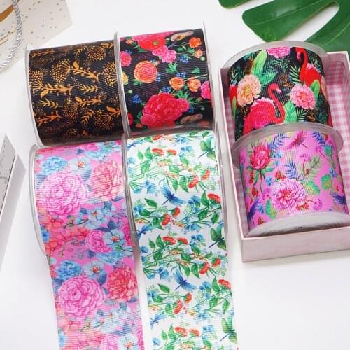 DIY Cartoon Flower Printed Grosgrain Ribbon For Craft Supplies Sewing Accessories 5 Yards, Planar Resins Mold 10 Pieces. 54130