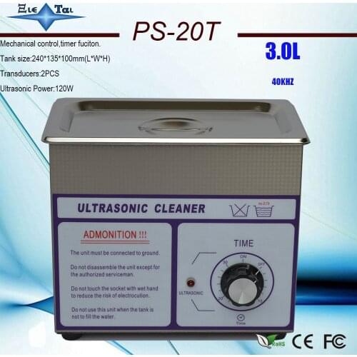 Globe AC110/220V ultrasonic cleaner 3L PS-20T 120W 40kHz Frequency PCB hardware lad equipment free basket