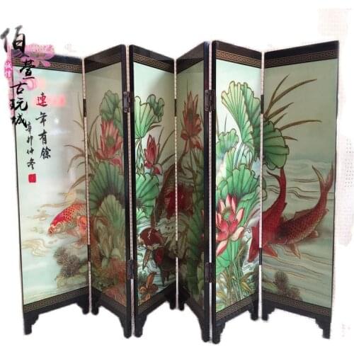 Archaize fold 6 screens for years more than Chinese wind characteristic lacquer painting household furnishing a