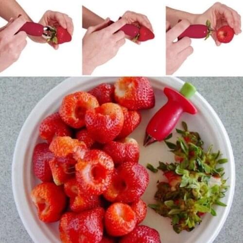1PC Stainless Steel Strawberry Pedicle Remover Stem and Leaf Slice Separator Fruit Digging Tomato Corer Creative Kitchen Tool