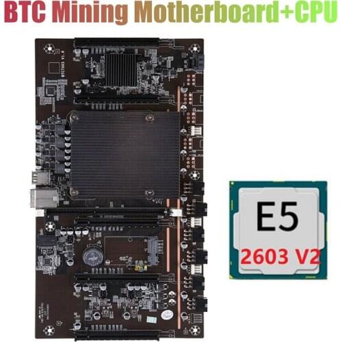 BTC X79 H61 Mining Motherboard+E5-2603 V2 2011 CPU 5X PCI-E 8X LGA 2011 DDR3 Support 3060 3080 GPU for BTC Miner