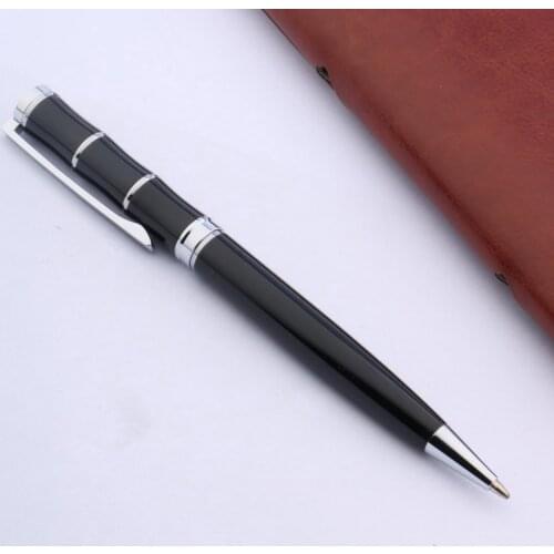 Metal Black Silver Bamboo Streamline Design Gift Ballpoint Pen Stationery Student Office School Supplies