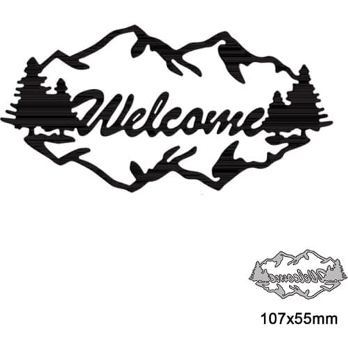 Metal cutting dies cut die mold Welcome mountain tree decoration Scrapbook paper craft knife mould blade punch stencils dies