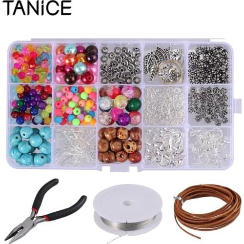 TANiCE Jewellery Making Kit DIY Hand Tool Supplies Findings Starter Pliers Beading Accessories For Repairing Necklace Bracelet