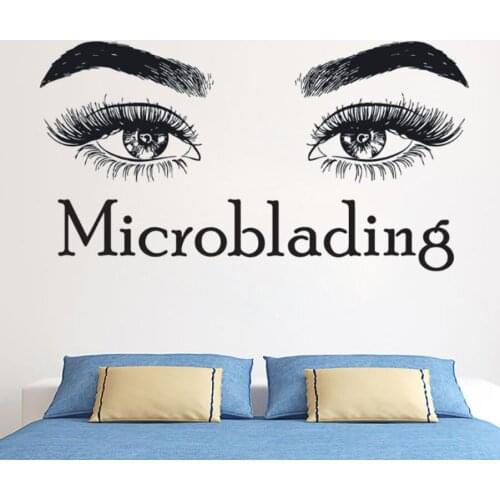 Beauty Salon Wall Decal Microblading Make Up Wall Art Mural Eyelashes Makeup Wall Sticker Beauty Salon Decor Vinyl Art AY1087