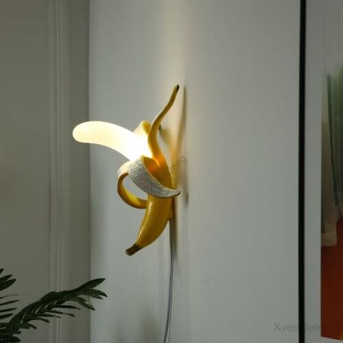 Italy Resin Banana Wall Lamp Modern Glass Wall Lights for Home Decor Bedroom Bedside Wall Sconce Bathroom Vanity Light Fixtures