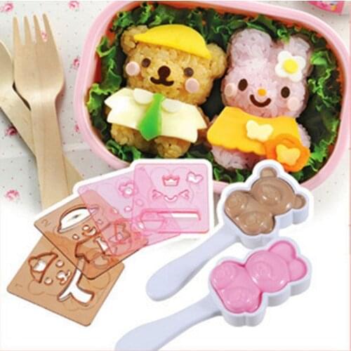 New Cute Panda Bear Rabbit Shape Sushi Maker Rice Ball Onigiri Mold Mould DIY Promotion
