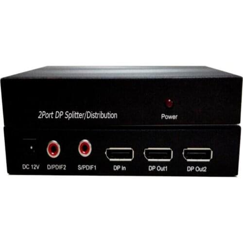 2018 New Displayport Splitter 1x2 1 to 2 DP Distribution Amplifier 1 input 2 output Support 3840x2160 30Hz