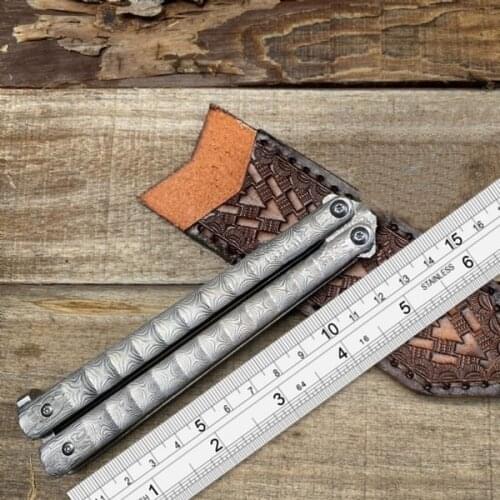 Butterfly Knife VG10 Damascus Blade 60HRC Free-swinging Knife Trainer Knife Tactical Edc Knife Jilt Flipper Knives