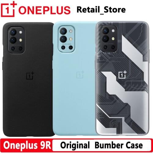 Original OnePlus 9R 9 R Bumper Case Quantum Sandstone black Circuit Board Genuine Protective Case Back Cover For One Plus OP 9R