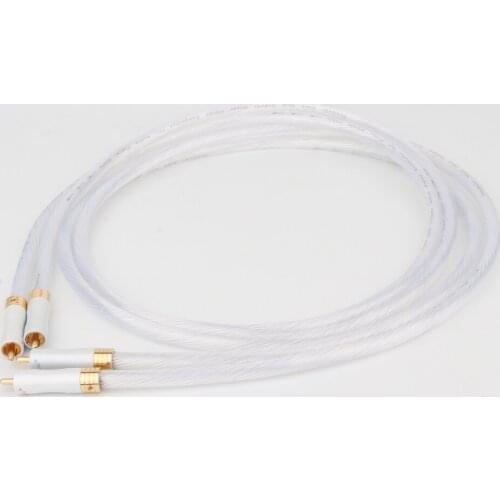 Pair 5N OCC Silver Plated RCA cable RCA TO RCA interconnect Audio Cable wire With gold Plated RCA Plug