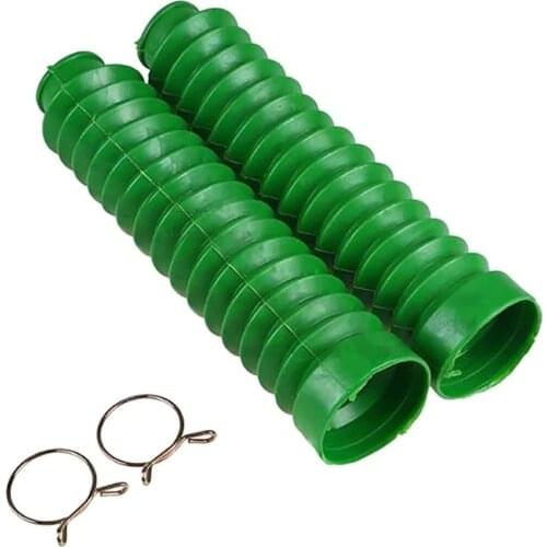 Pair Of Rubber Anti-Dust Protection For 20.5 Cm Universal Fork Motorcycle Long- Green