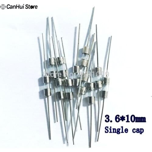 20Pcs 3.6*10 Straight Pin Fast Blow Glass Fuse 3.6x10mm Fuse 250V 0.1A 0.5A 1A 1.5A 2A 3A 3.15A 4A 5A 6.3A 8A 10A Single Cap Pin