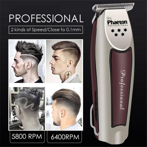 Professional Precision Hair Clipper Electric Hair Trimmer 0.1mm Steel Blade Baldhead Barber Hair Cutting Machine Men Beard Razor