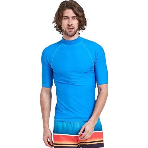 Sbart Men short sleeves Lycra wetsuit shirt swimming suit for spearfishing surfing diving suit rash guard swimsuit plus size
