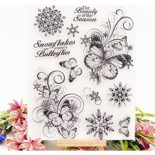 15.5x20cm butterfly vines leaf Transparent Clear Stamps Silicone Seals Roller Stamp DIY scrapbooking photo album/Card Making