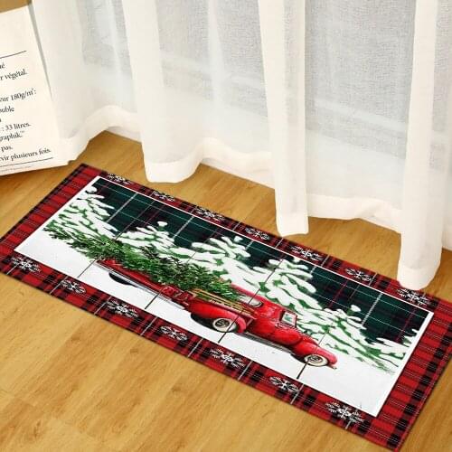 Christmas Home Decor Carpets for 2022 New Year Non-Slip Kitchen Bathroom Floor Mat Christmas Outdoor Rug Xmas Entrance Doormats
