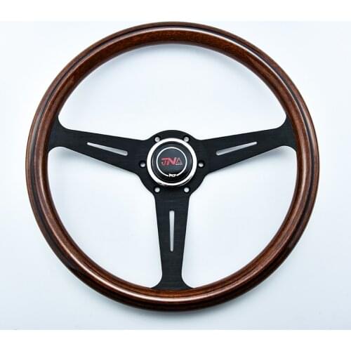14inch Racing Car Steering Wheel High Quality Copy Wood Steering Wheel with Black Spoke Classic