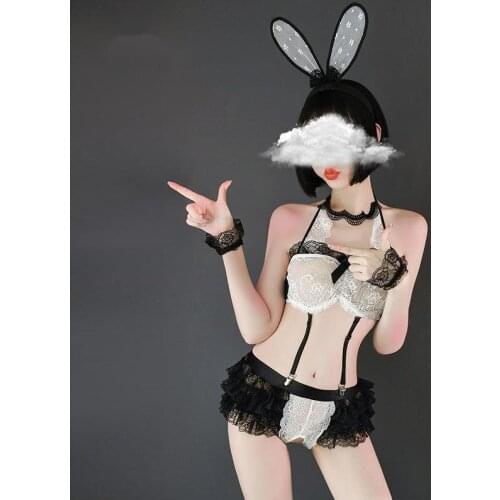 Sexy Cute Bunny Girl Cosplay Jumpsuit Anime Sakurajima Mai Bunny Girl Senpai Cosplay Costume Faux Leather Woman Rabbit Costumes