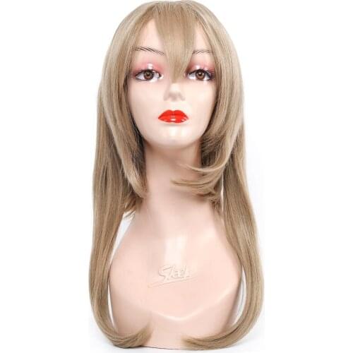 Blonde Cosplay Wigs Double Ponytails Straight Cosplay Wig Halloween Heat Resistant Synthetic Hair With Bangs
