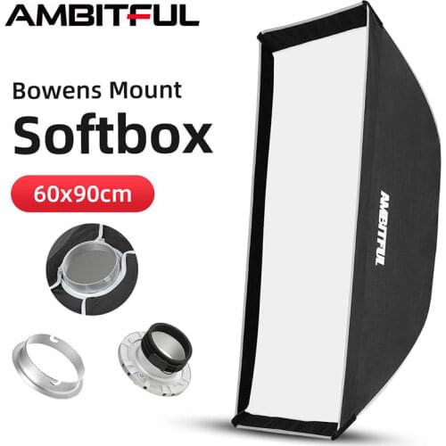 AMBITFUL 24"x 35" 60 x 90cm Softbox with Bowens or Profoto or Elinchrom Mount Softbox for Studio Strobe Flash Light