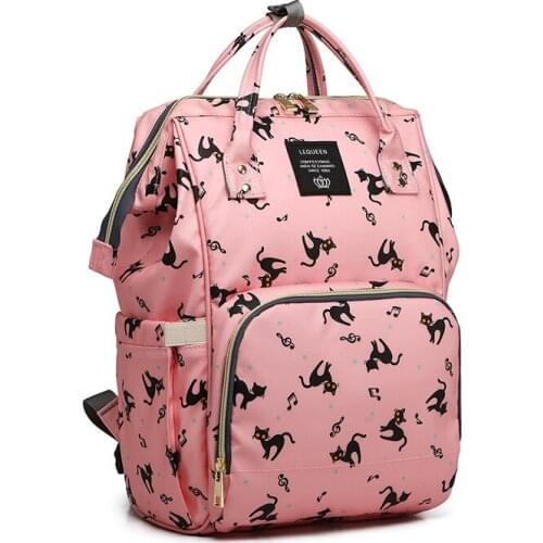Lequeen Mommy Backpacks Nappy Bags animal cat print Diaper Backpack Mummy Large Volume Outdoor Travel Bags for baby born LPB02
