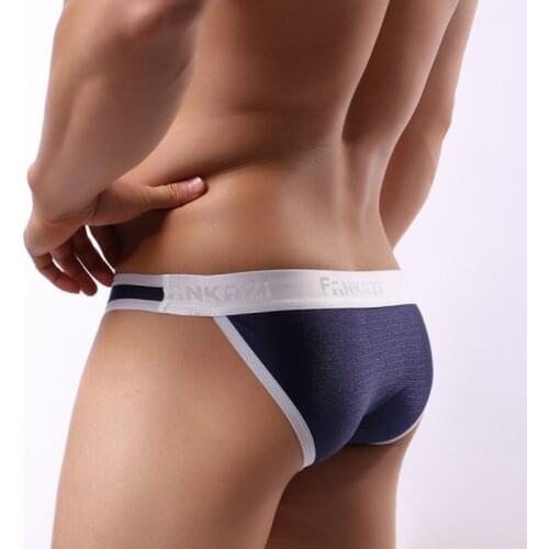 Mens Underwear Low Waist Sexy Mens Drawled Bright-faced Hight Elasticity Single-sided Belt Breathable Briefs