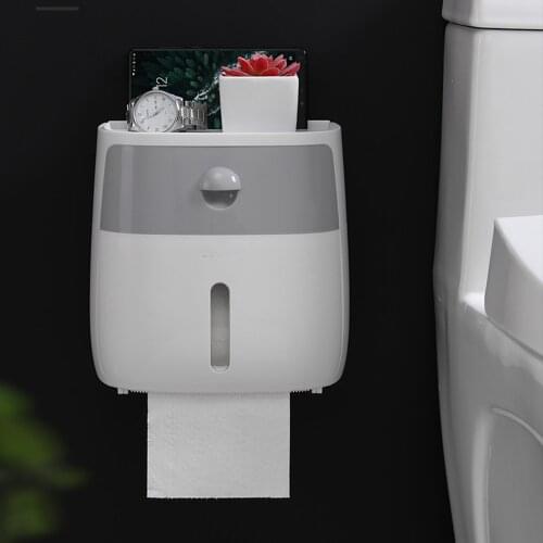 Toilet Tray Double-layer Shelf Tissue Box Plastic Bathroom Toilet Paper Holder Storage Rack Household Tissue Dispenser