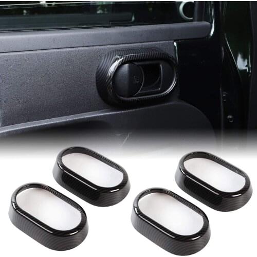 Handle Trim Inner Accessories ABS Door Handle Grab Knob Ring Inserts for Jeep Wrangler 2007-2010 JK JKU Sport X Sahara Rubicon