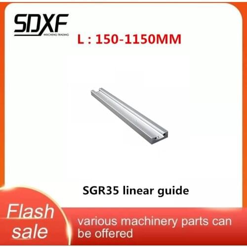 1/2PC built-in dual-axis linear guide SGR35 guide rail Square roller slide bearing optical axis length is 150-1150mm