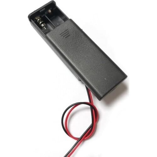 1Pcs/lot Plastic 2 AAA Battery Holder With Switch 2 x 1.5V AAA Battery Case Storage Box with Wire Leads and ON/Off Switch