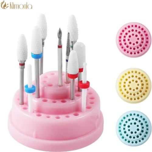 48 Holes Nail Drill Bits Holder Stand Display Nail Drill Showing Shelf Organizer Container Mill Cutter Case Manicure Accessories