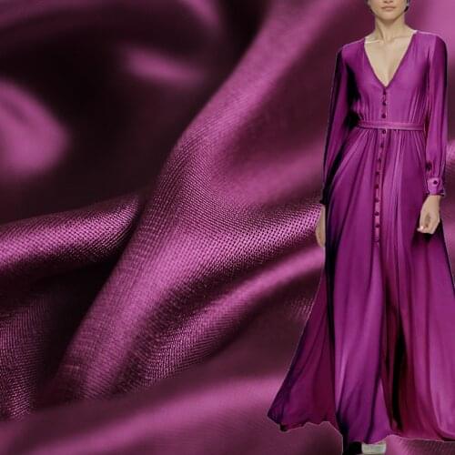 White Waxberry 8momme Pruple Silk Yarn Soft Thin Fabrics Garment Materials Summer Women Dress DIY Sewing Cloth Freeshipping