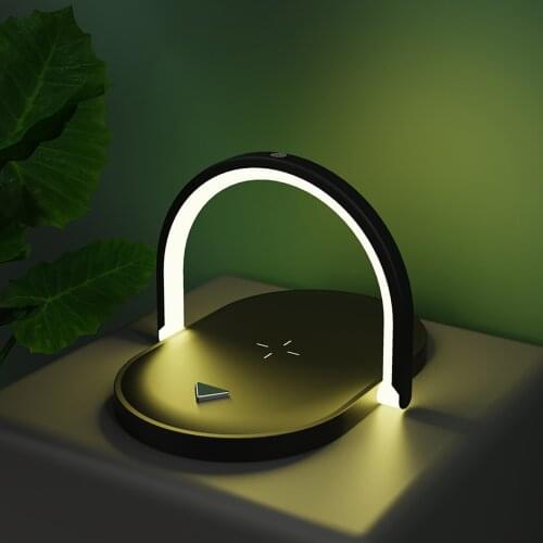 Qi Wireless Charger LED Table Lamp 10W LED Desk Lamp Light Adjustment Table Bedside Lamp Phone Holder