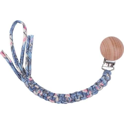 Handmade Weave Cotton Rope Baby Pacifiers Chain Leashes Bracelet Pendants Toy for Infant Chew Nipple Bite Anti-drop Teether Gift