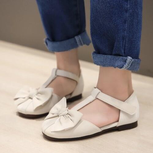 Girls Sandals 2020 Summer Kids New Korean Bow Soft Bottom Shoes Wild Non-slip Children Princess Shoes Sandals Size 27-36